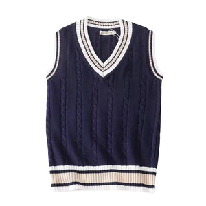 Lorenzo – Heren Gestreepte Gebreide Sweater Vest