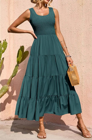 AmaliaFerretti Wijd uitgespreide jurk met gesmokte bandjes