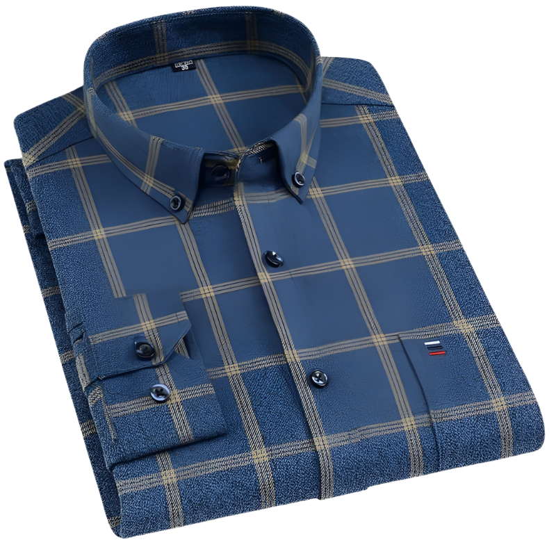Matteo – Premium Heren Overhemd met Lange Mouwen en Ruitpatroon