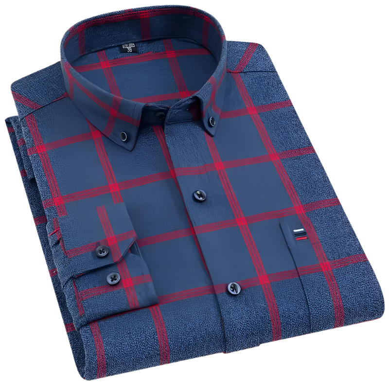 Matteo – Premium Heren Overhemd met Lange Mouwen en Ruitpatroon