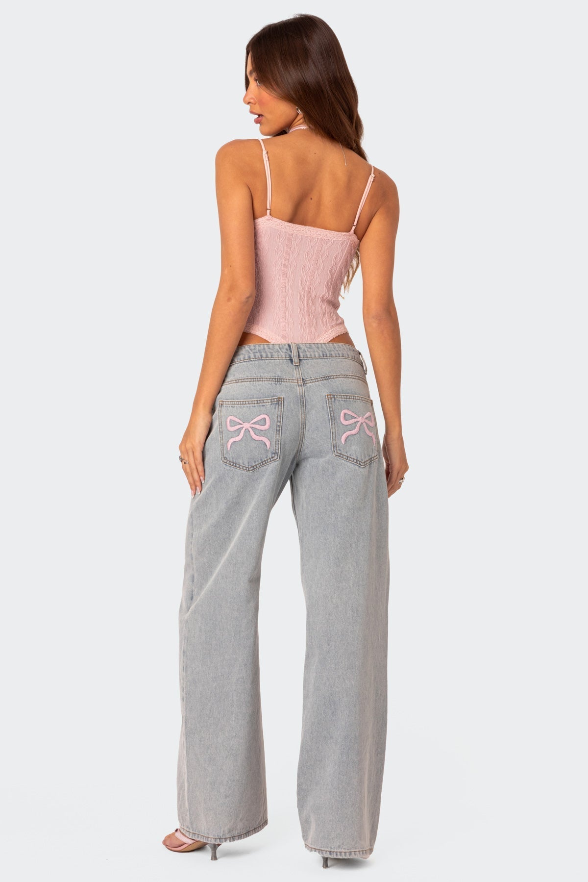 AmoreBow Roze Strik Jeans