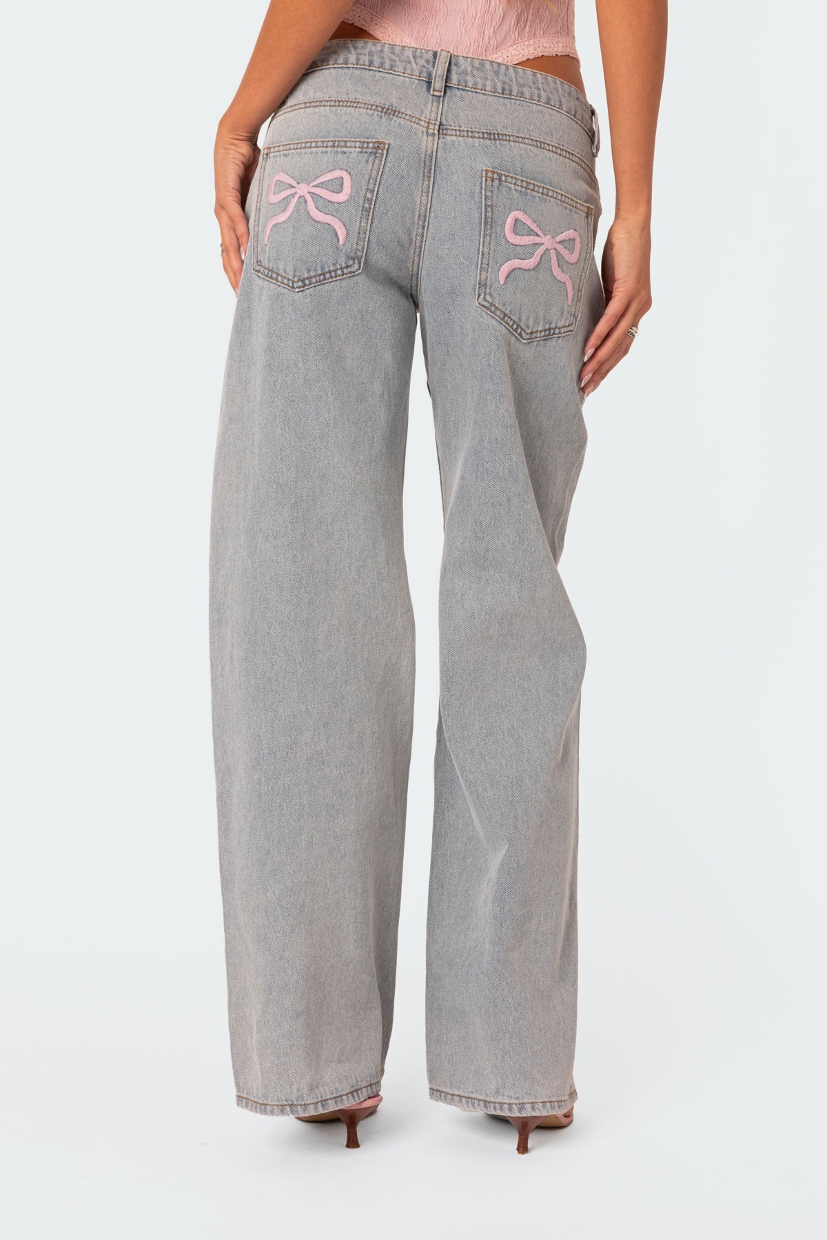AmoreBow Roze Strik Jeans