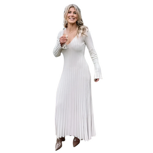 Isabella – Gebreide Multicolor Maxi Jurk voor Dames