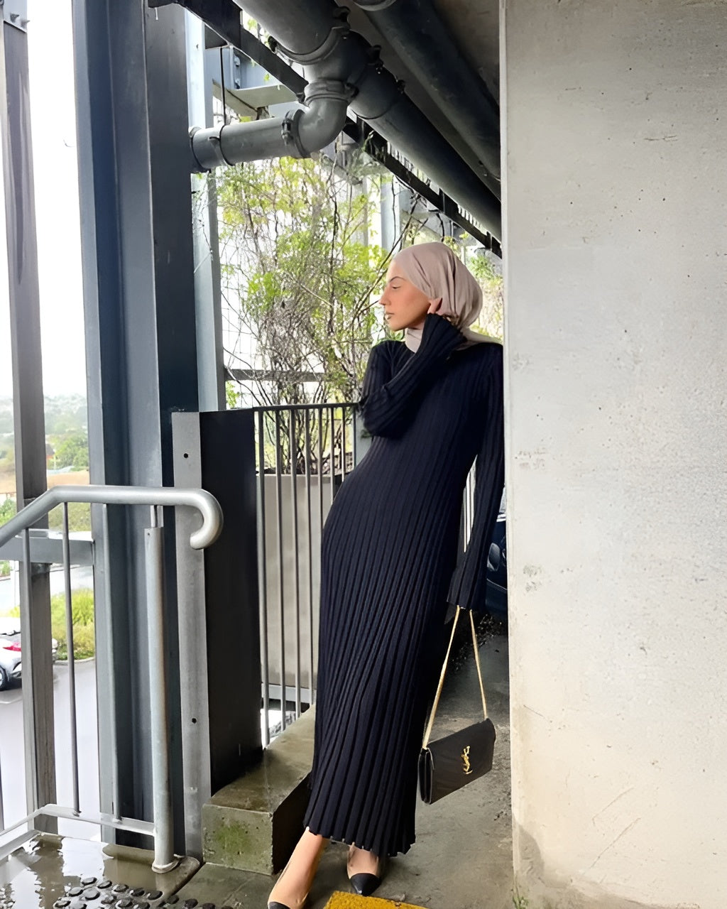 Isabella – Gebreide Multicolor Maxi Jurk voor Dames