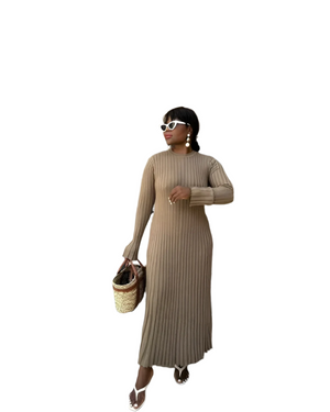 Isabella – Gebreide Multicolor Maxi Jurk voor Dames