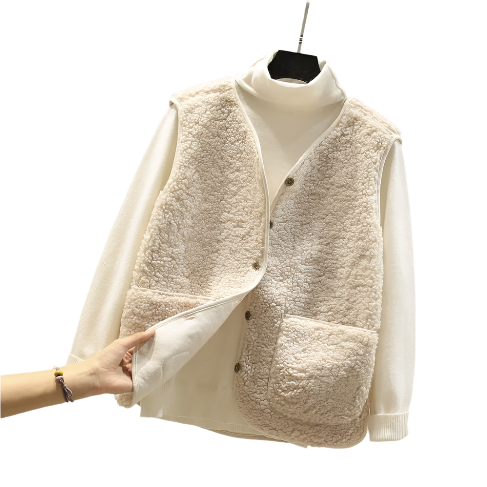 Sofia – Comfortabele Dames Teddy Bodywarmer