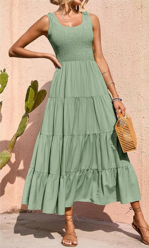 AmaliaFerretti Wijd uitgespreide jurk met gesmokte bandjes