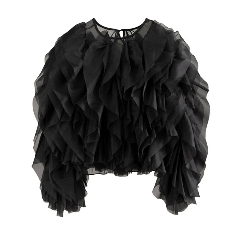 TatianaConti Chic Blouse Met Ruches Voor Vrouwen
