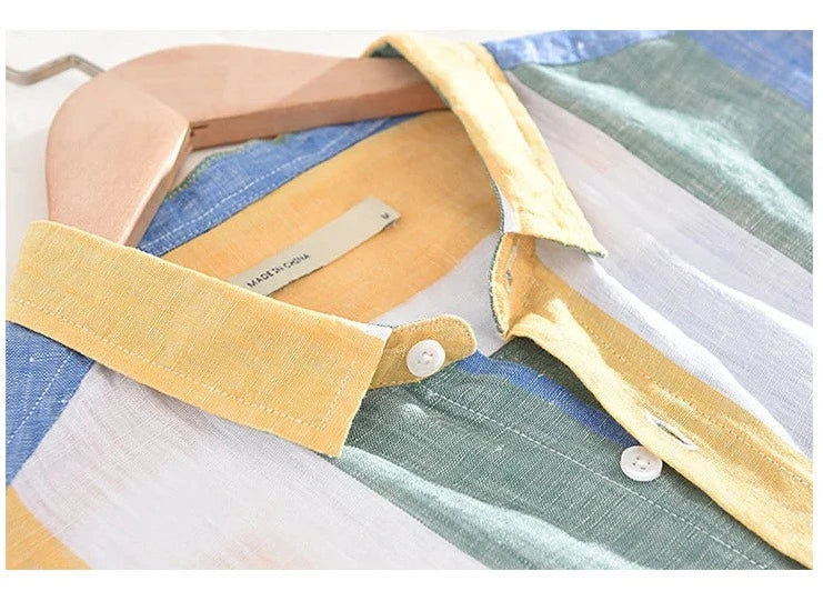 Lorenzo – Gestreept Heren Overhemd met Knoopsluiting