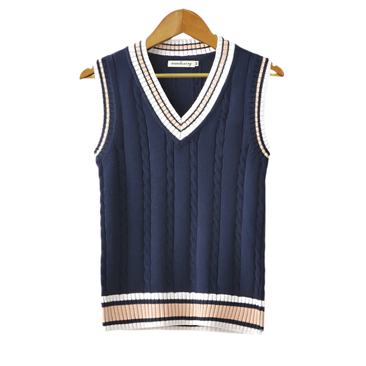 Lorenzo – Mouwloze Heren V-Hals Gebreide Trui