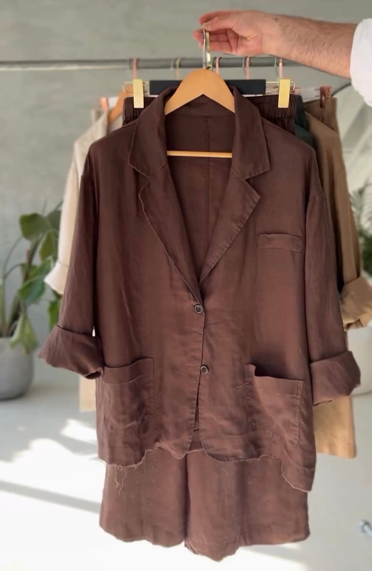 MarcoDelano Dames Jas Stijl Shirt & Plazo Set