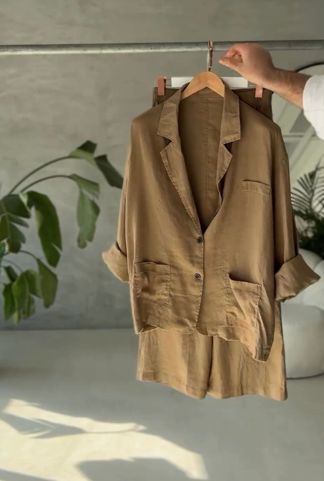 MarcoDelano Dames Jas Stijl Shirt & Plazo Set