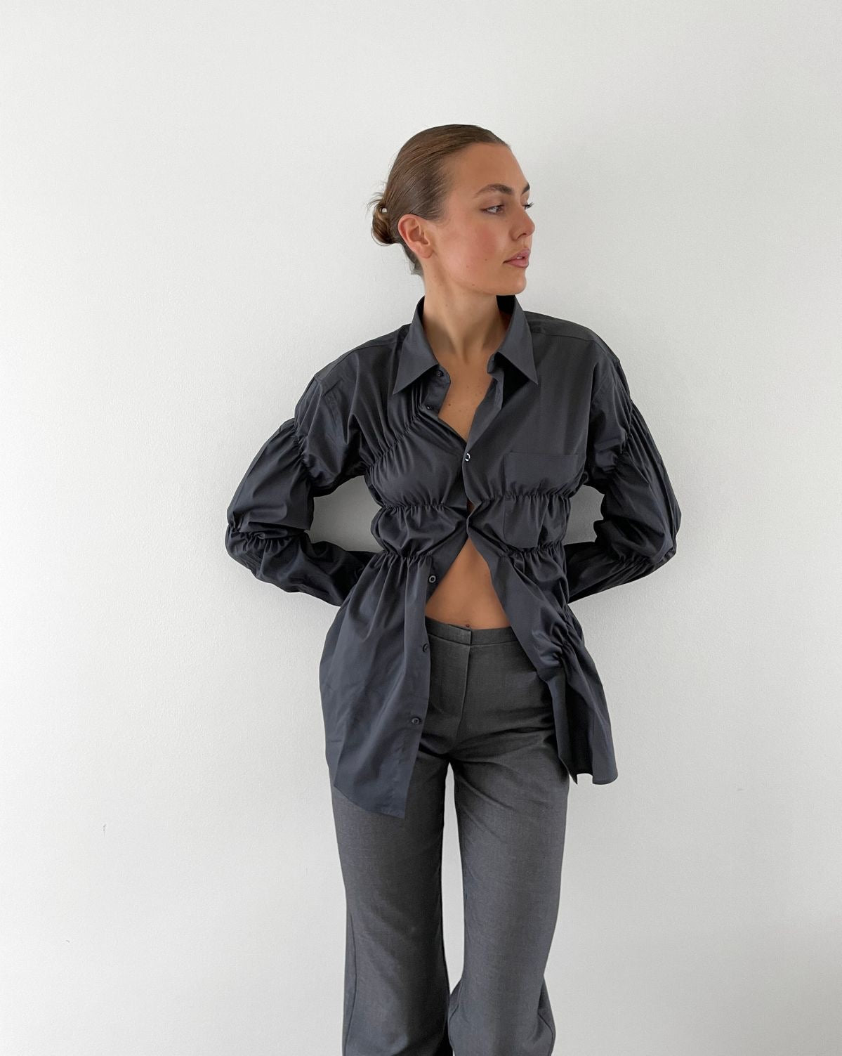 Clara – Kreukeltextuur Dames Blouse met Relaxte Pasvorm