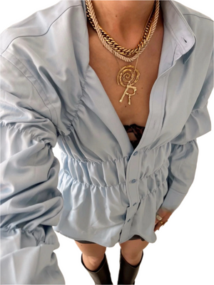 Clara – Kreukeltextuur Dames Blouse met Relaxte Pasvorm