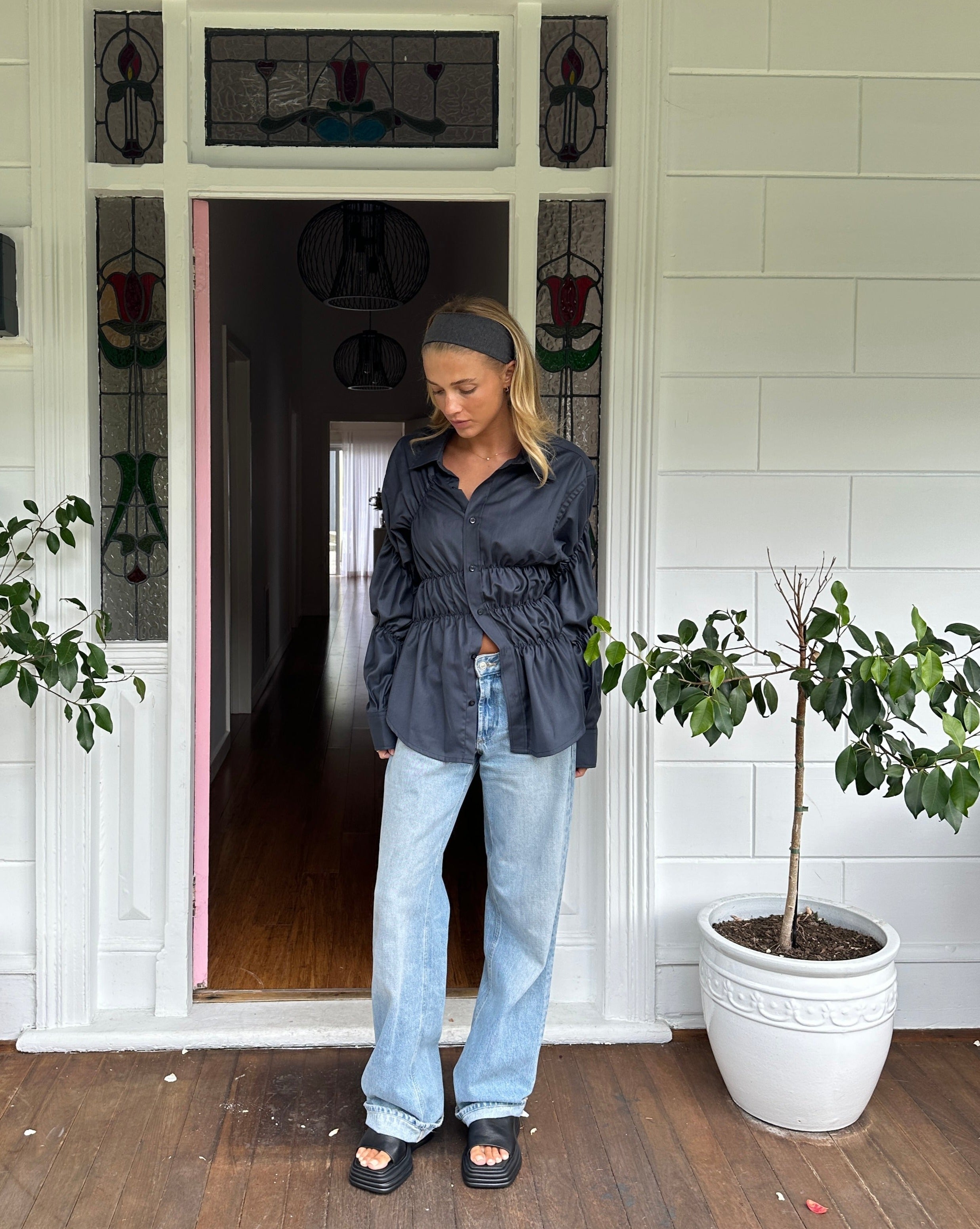 Clara – Kreukeltextuur Dames Blouse met Relaxte Pasvorm