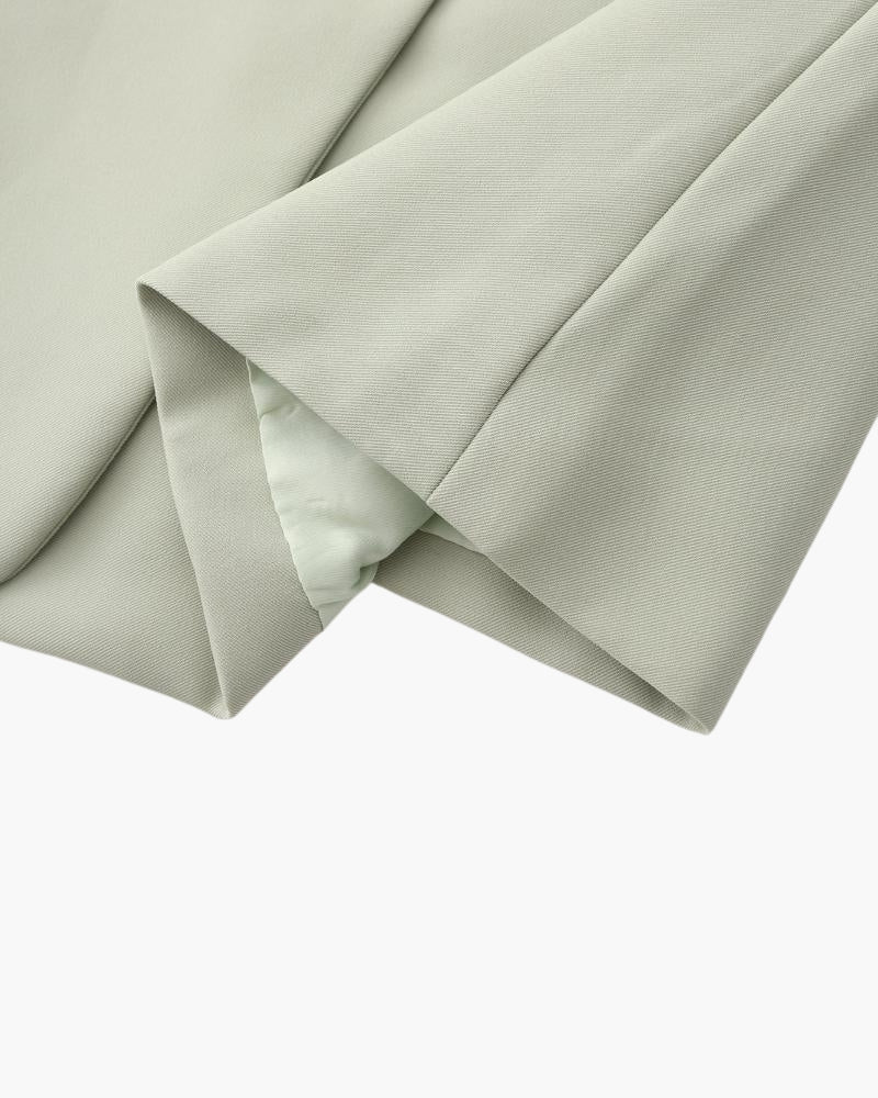 Gianna – Olijfkleurige Dames Zomerblazer met Dubbele Knopen