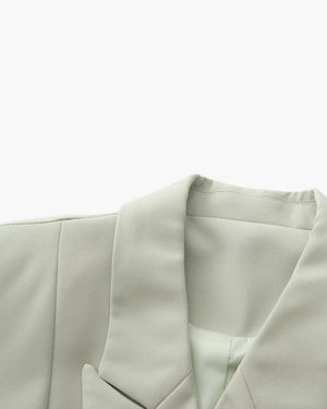 Gianna – Olijfkleurige Dames Zomerblazer met Dubbele Knopen