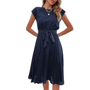 Isabella – Luchtig Geplooid Dames Jurkje tot op de Knie