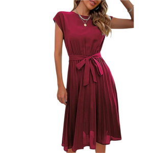 Isabella – Luchtig Geplooid Dames Jurkje tot op de Knie