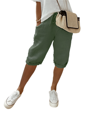 Lunza – Dameskatoenen Shorts met Omgeslagen Zoom