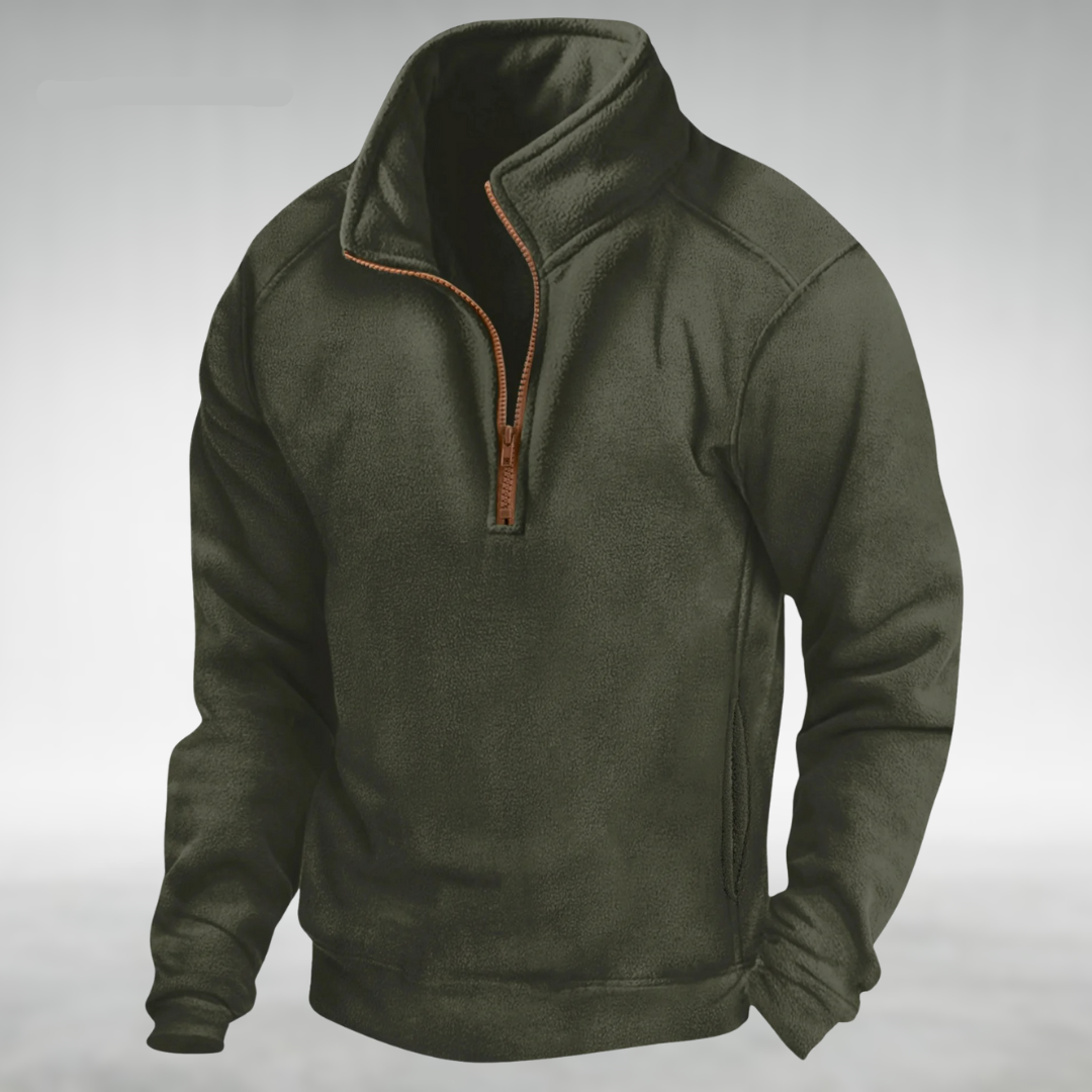 Leonardo – Heren Warme Fleece Half-Zip Trui