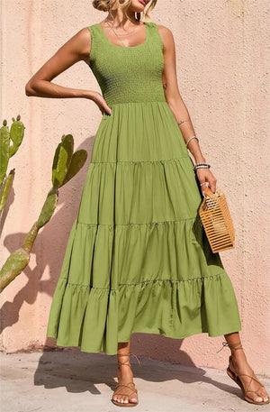 AmaliaFerretti Wijd uitgespreide jurk met gesmokte bandjes