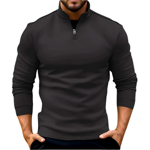 Zippelli – Casual Heren Longsleeve met Ritskraag