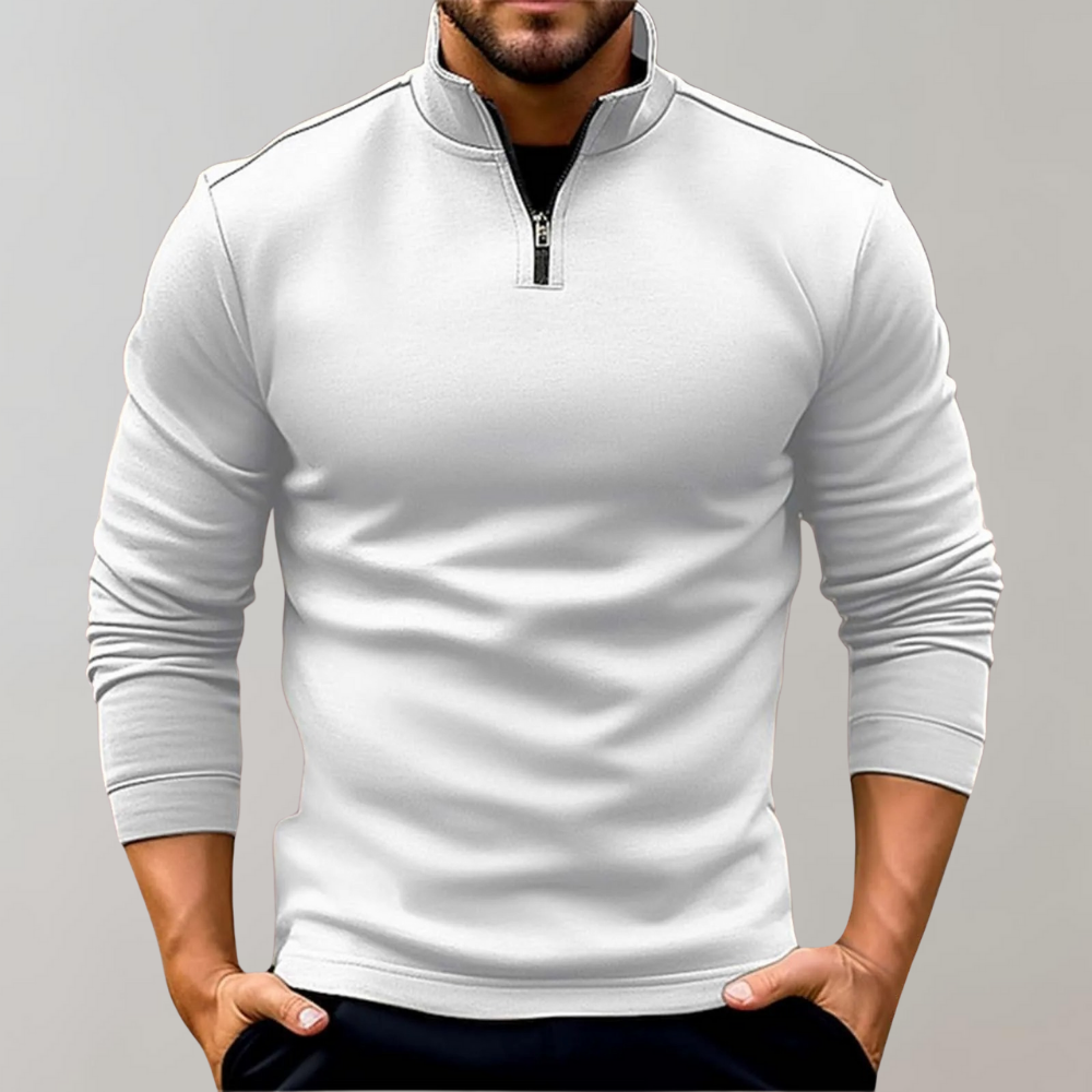 Zippelli – Casual Heren Longsleeve met Ritskraag