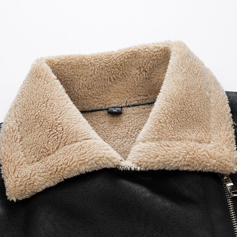 Matteo – Winddichte Heren Fleece-Gevoerde Leren Bodywarmer