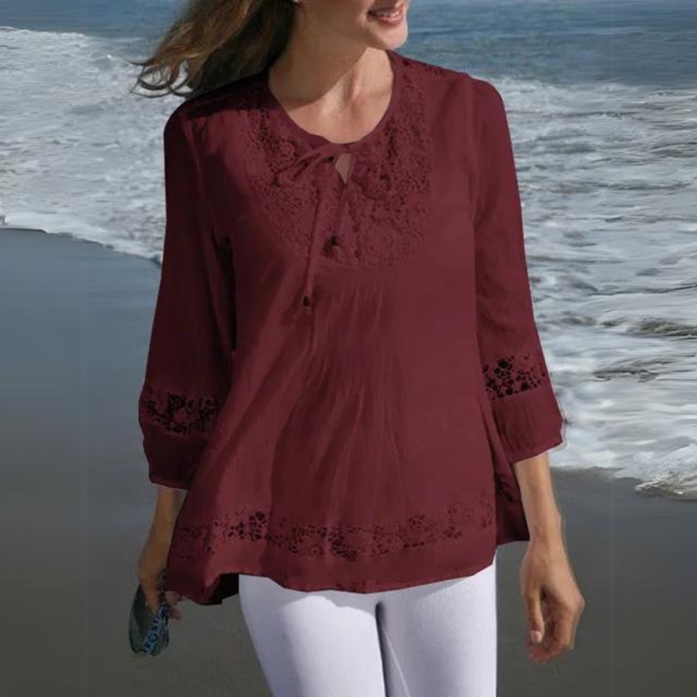 DanteMerletto Elegante Kanten Blouse Voor Vrouwen