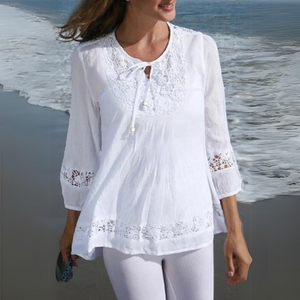 DanteMerletto Elegante Kanten Blouse Voor Vrouwen