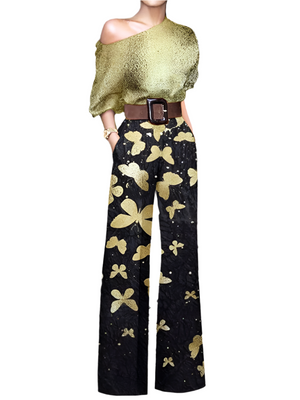 Isabella – Off-Shoulder Dames Jumpsuit met Bloemenprint