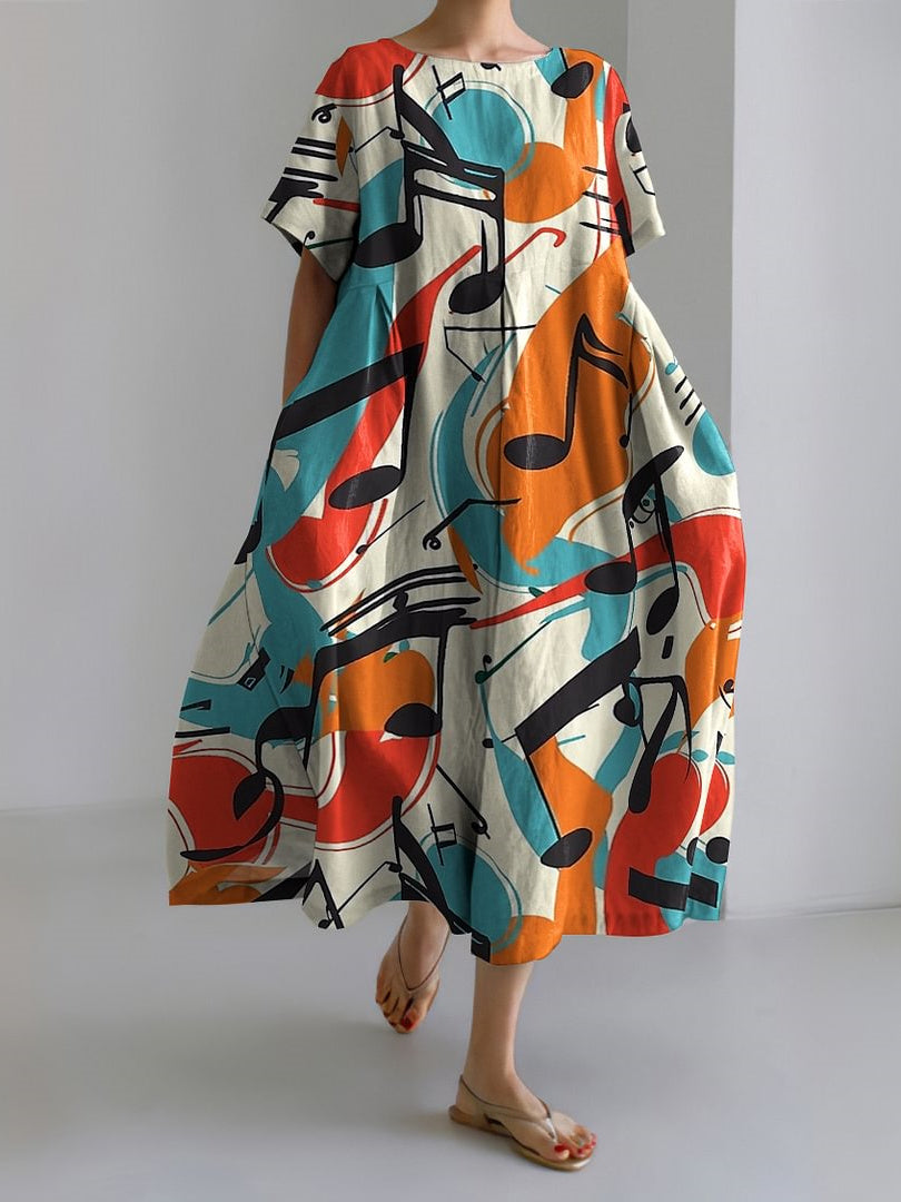 ValerioMariani Midi-jurk met Korte Mouwen