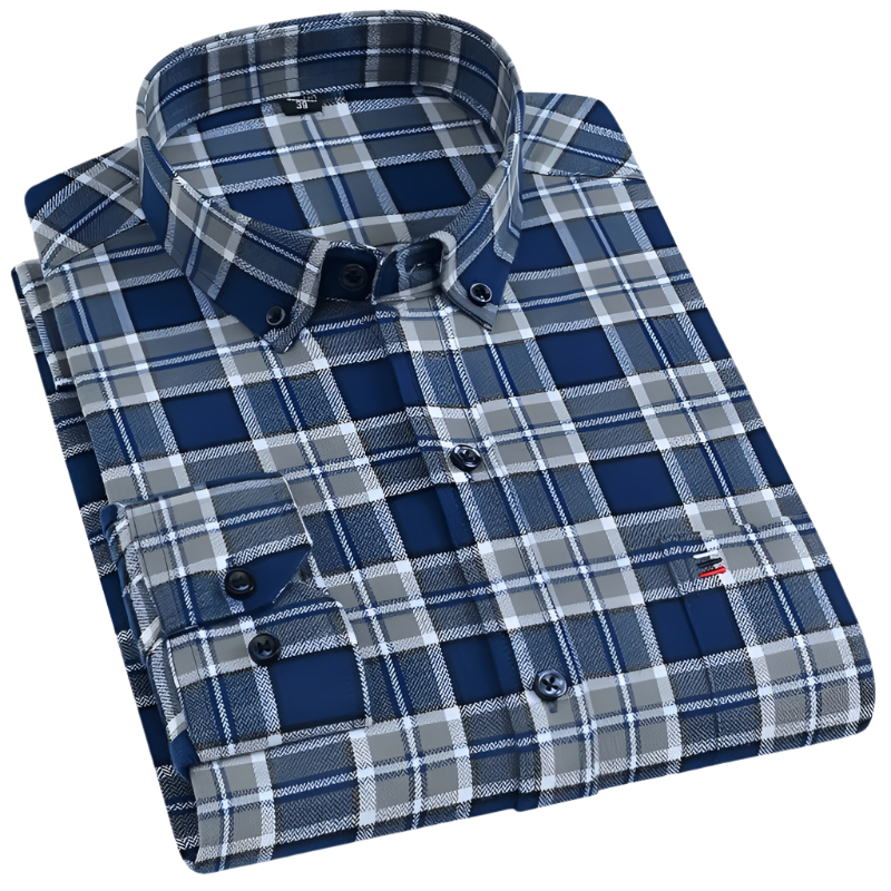Matteo – Premium Heren Overhemd met Lange Mouwen en Ruitpatroon