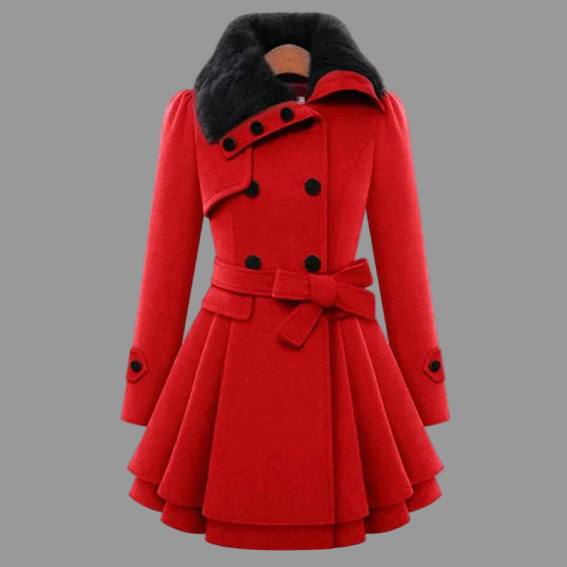 Cherryl – Elegante Dames Wintermantel met Taille