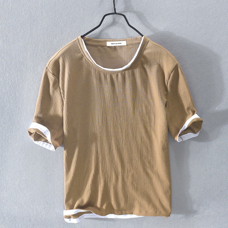 DanteVerdi Heren Katoen Linnen T-shirt Voor Mannen