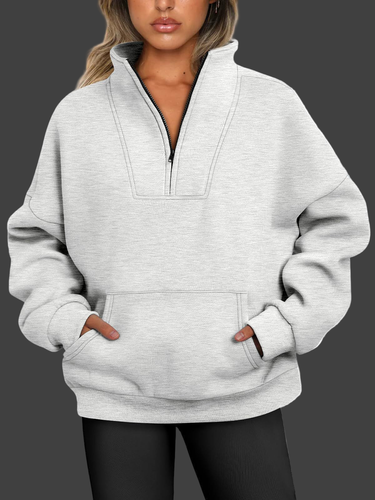 CozyAura Half-Zip Pullover Fleece Sweatshirt