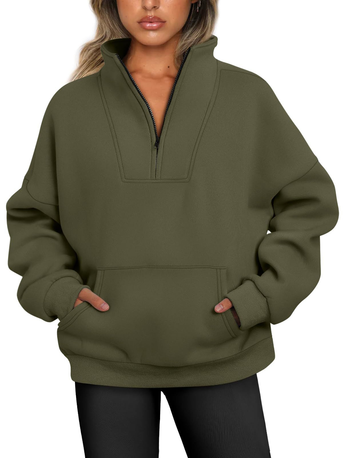 CozyAura Half-Zip Pullover Fleece Sweatshirt
