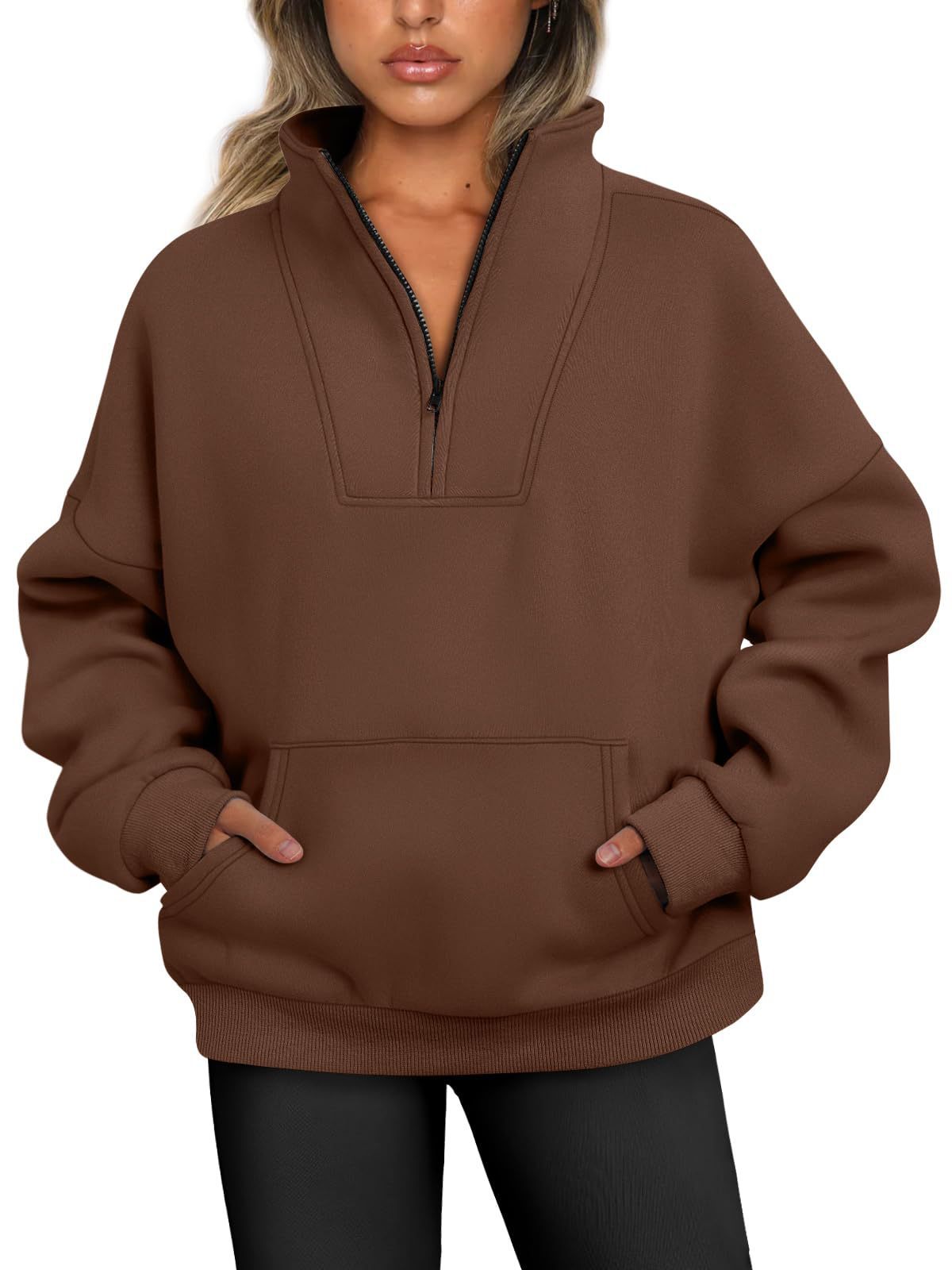 CozyAura Half-Zip Pullover Fleece Sweatshirt