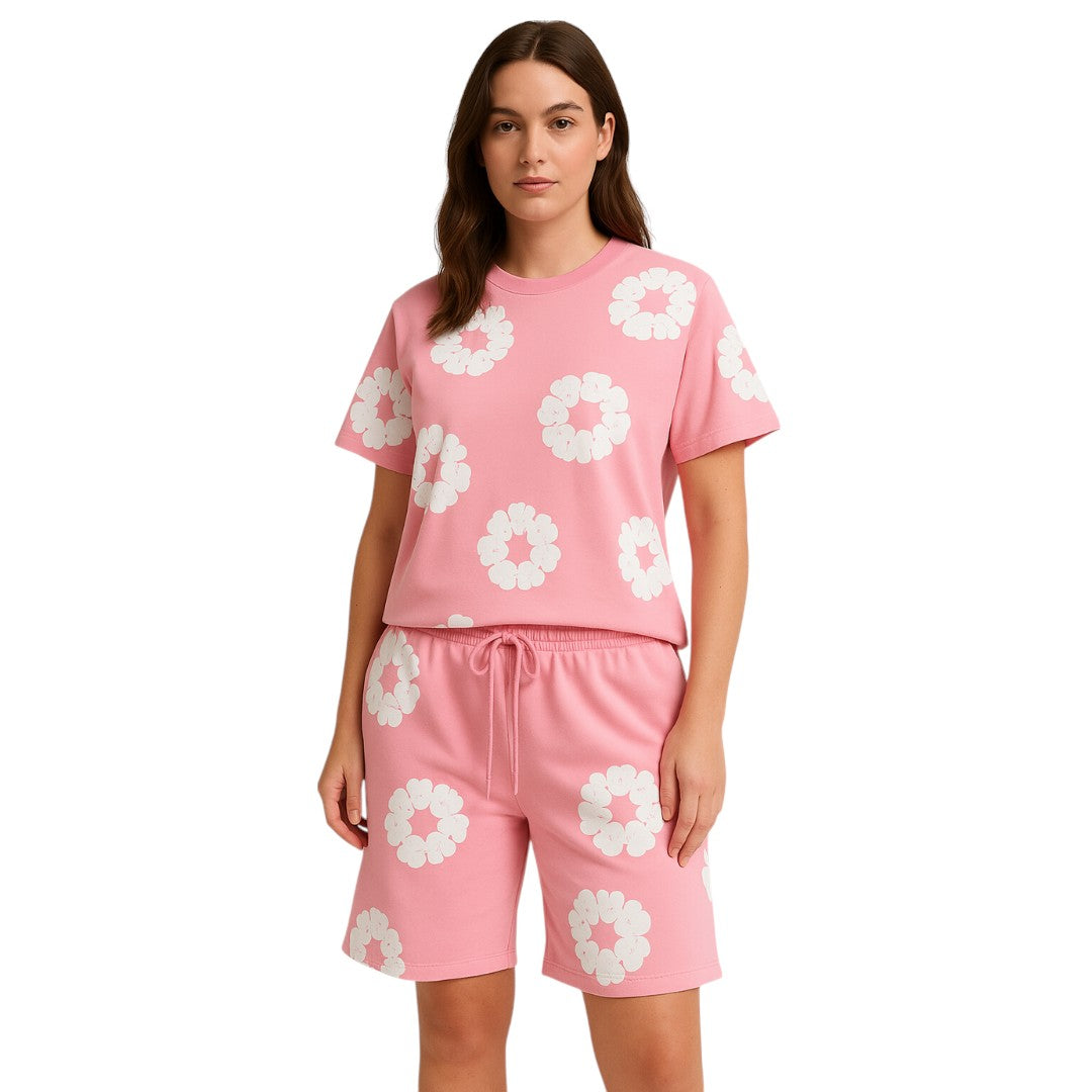 Alex – Unisex Katoenen Zomerset met Bloemenprint