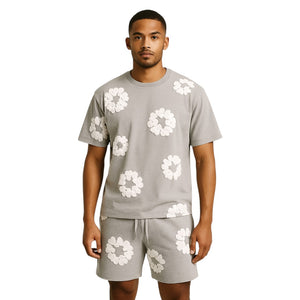 Alex – Unisex Katoenen Zomerset met Bloemenprint