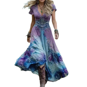 Kim – Elegante bloemenjurk met vloeiende snit