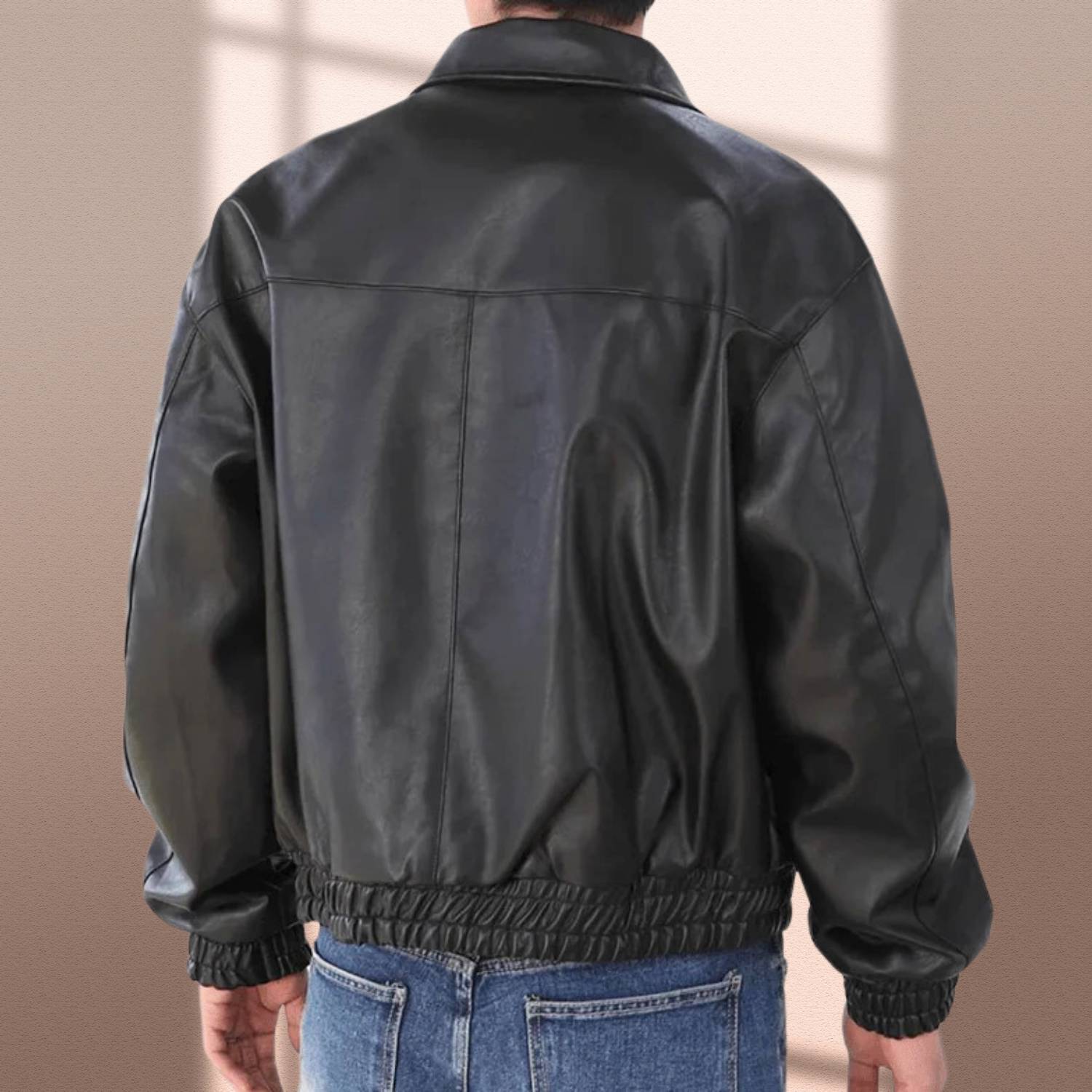 Lorenzo – Retro Heren Kunstleren Zip-Up Jas