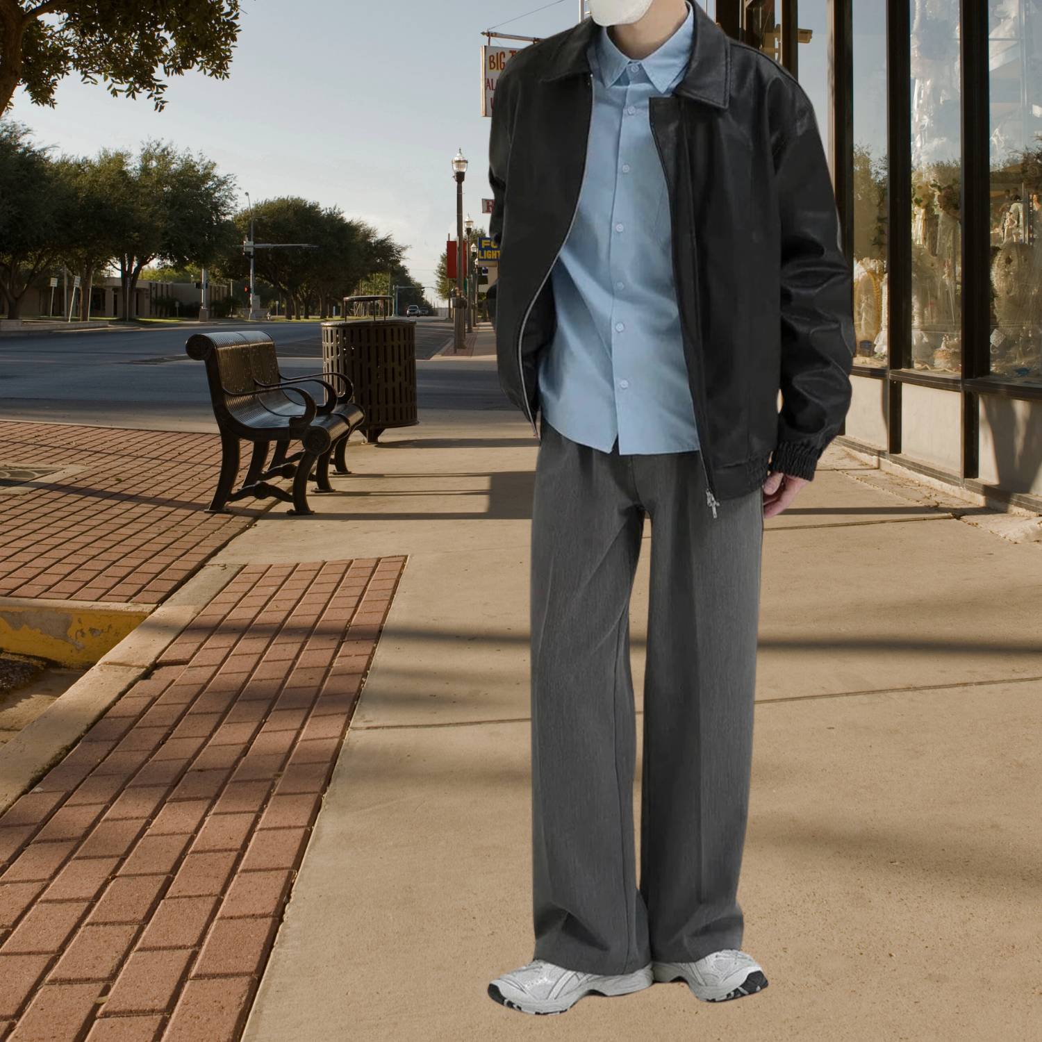 Lorenzo – Retro Heren Kunstleren Zip-Up Jas