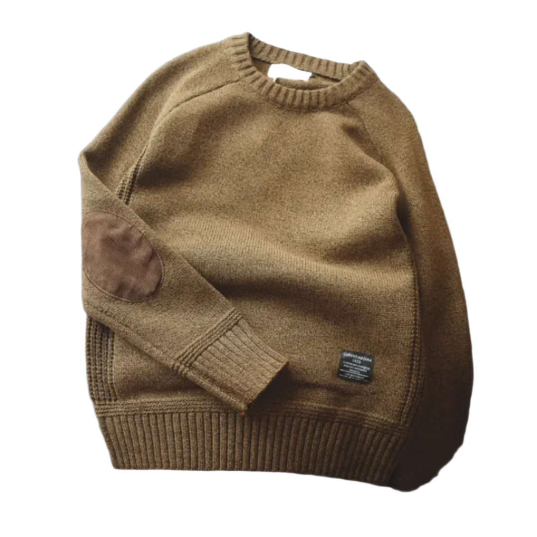 Lorenzo – Heren Pullover van Katoen met Elleboogdetails