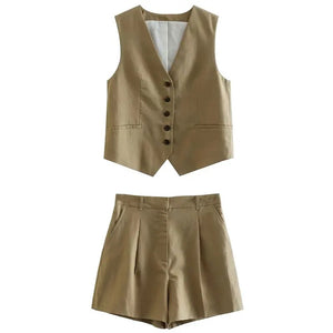 GiuseppeLazzari linnen giletset voor dames