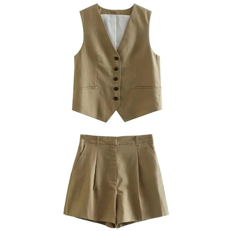 GiuseppeLazzari linnen giletset voor dames