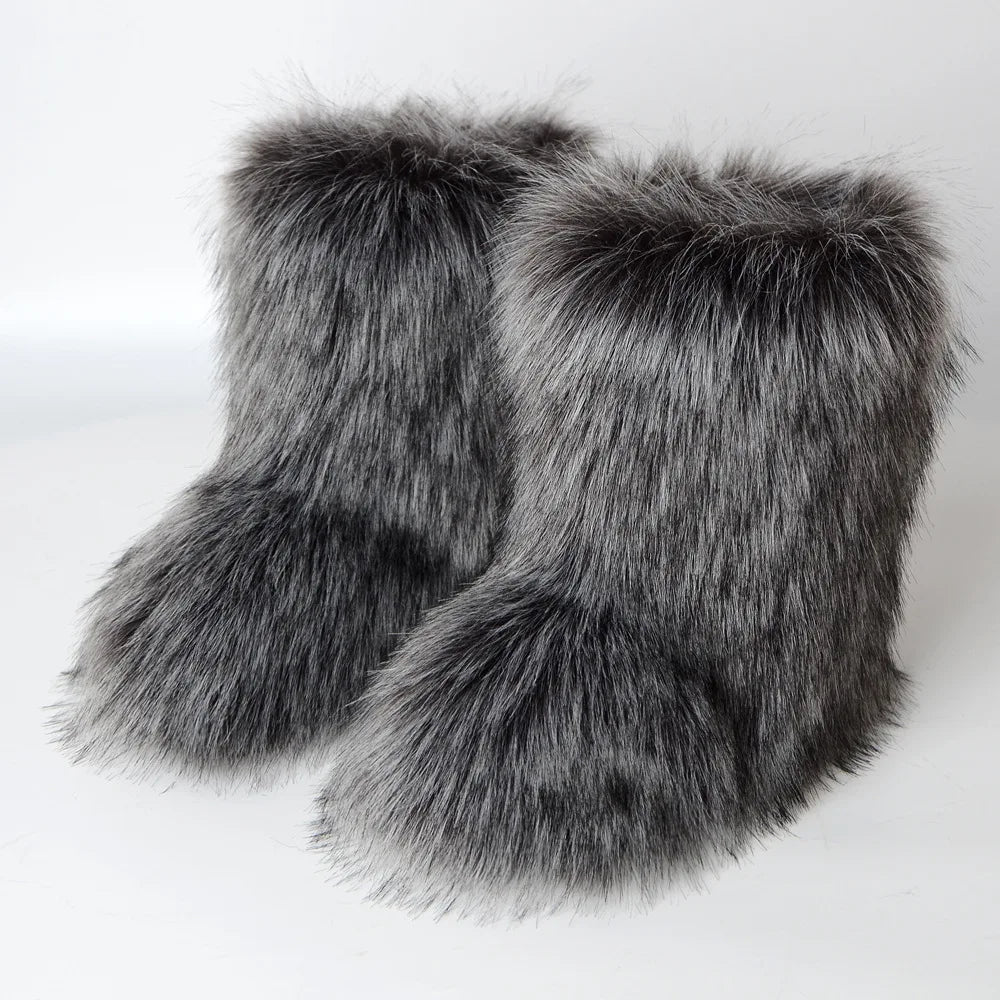 FluffySlipBoots Pluizige Vegan Cozy Dames Laarzen