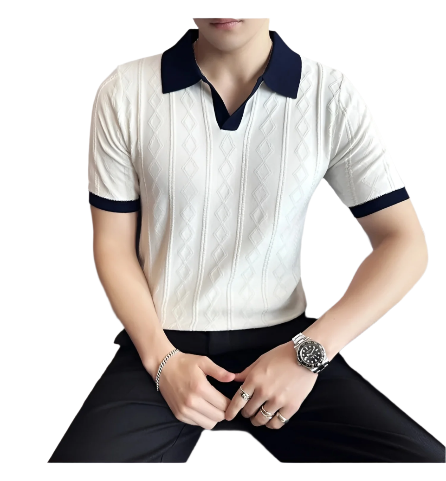 Matteo – Marineblauwe Heren Casual Polo