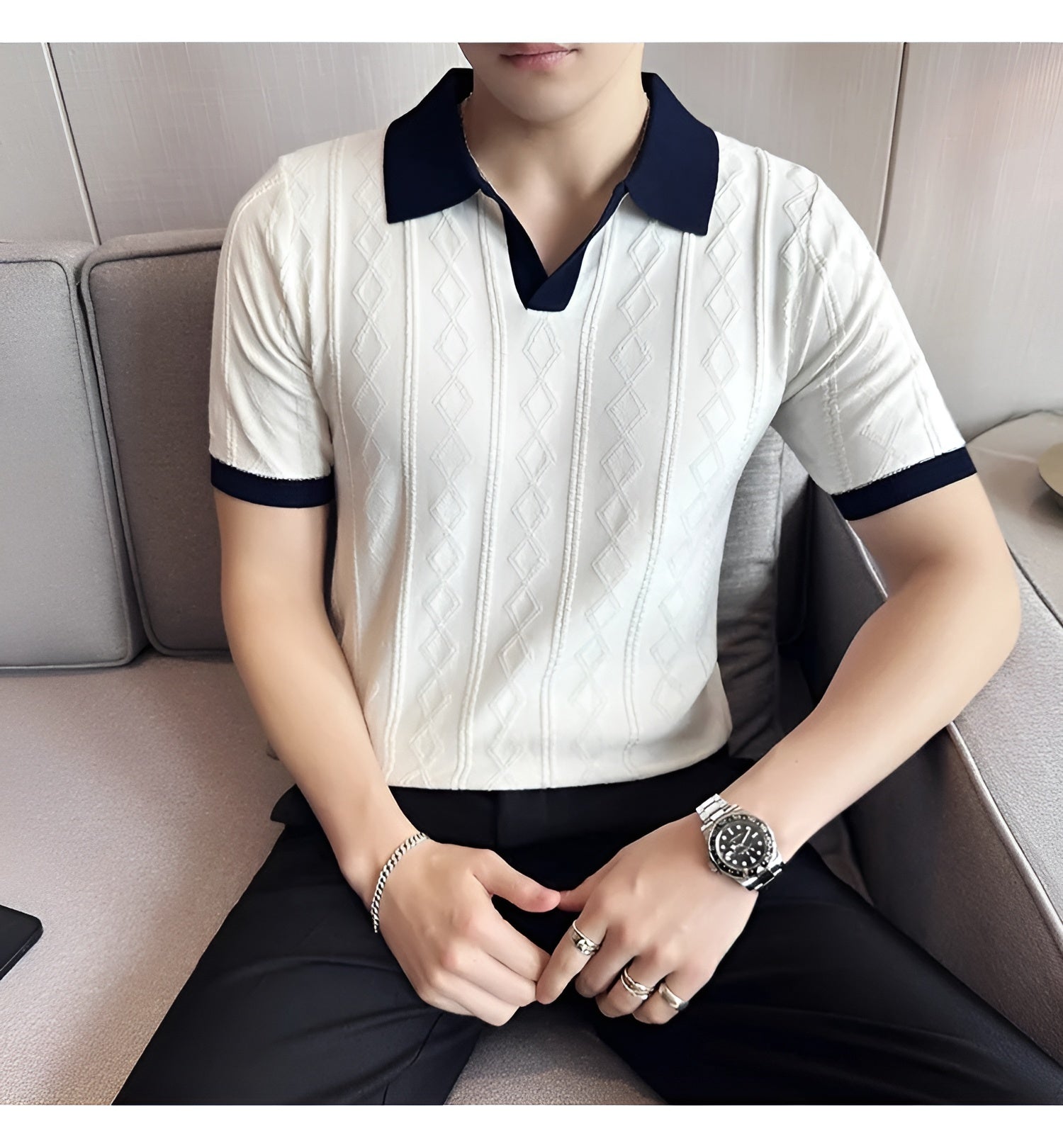 Matteo – Marineblauwe Heren Casual Polo